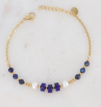 Charger l&#39;image dans la galerie, BRACELET Femme ACIER DORE LYDIAN BOHM PIERRES NATURELLES
