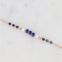 Charger l&#39;image dans la galerie, BRACELET Femme ACIER DORE LYDIAN BOHM PIERRES NATURELLES
