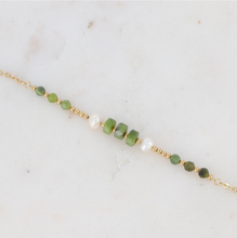 Charger l&#39;image dans la galerie, BRACELET Femme ACIER DORE LYDIAN BOHM PIERRES NATURELLES

