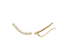 Charger l&#39;image dans la galerie, BROCHE D OREILLE Femme PLAQUE OR OXYDES BLANCS
