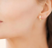 Charger l&#39;image dans la galerie, BOUCLES D&#39;OREILLES Dame créoles exagonales PLAQUE OR
