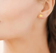 Charger l&#39;image dans la galerie, BOUCLES D&#39;OREILLES Dame et enfant &quot;nuage&quot; PLAQUE OR
