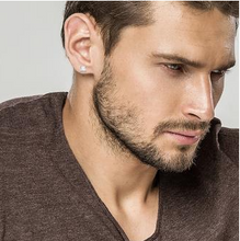 Charger l&#39;image dans la galerie, BOUCLES D OREILLES Homme ARGENT RHODIE OXYDES CARRE
