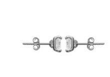 Charger l&#39;image dans la galerie, BOUCLES D OREILLES Homme ARGENT RHODIE OXYDES CARRE
