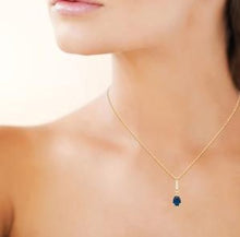 Charger l&#39;image dans la galerie, COLLIER Dame oxyde bleu PLAQUE OR
