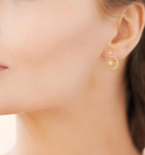 Charger l&#39;image dans la galerie, BOUCLES D OREILLES Femme PLAQUE OR OZ SOLEIL
