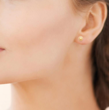 Charger l&#39;image dans la galerie, BOUCLES D OREILLES Femme PLAQUE OR FLEUR
