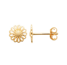 Charger l&#39;image dans la galerie, BOUCLES D OREILLES Femme PLAQUE OR FLEUR
