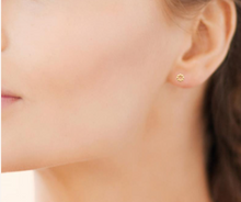 Charger l&#39;image dans la galerie, BOUCLES D OREILLES Femme PLAQUE OR ANNEAU BOULES

