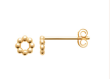 Charger l&#39;image dans la galerie, BOUCLES D OREILLES Femme PLAQUE OR ANNEAU BOULES
