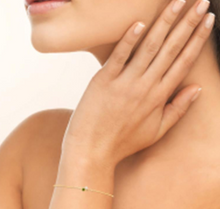 Charger l&#39;image dans la galerie, BRACELET Dame avec zirconium vert et blanc PLAQUE OR
