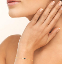 Charger l&#39;image dans la galerie, BRACELET Dame avec zirconium Noir et Blanc PLAQUE OR
