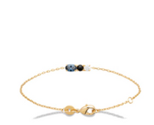Charger l&#39;image dans la galerie, BRACELET Dame avec zirconium Bleu, noir et et Blanc PLAQUE OR

