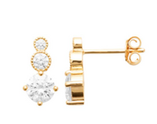 Charger l&#39;image dans la galerie, BOUCLES D&#39;OREILLES Dame empierrées PLAQUE OR

