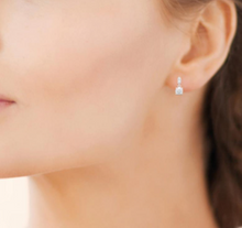 Charger l&#39;image dans la galerie, BOUCLES D OREILLES Femme argent rhodié oxydes balncs
