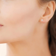 Charger l&#39;image dans la galerie, PUCE D OREILLES Femme ARGENT RHODIE OXYDE BLANC
