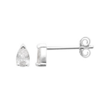 Charger l&#39;image dans la galerie, PUCE D OREILLES Femme ARGENT RHODIE OXYDE BLANC
