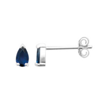 Charger l&#39;image dans la galerie, BOUCLES D OREILLES Femme ARGENT RHODIE OXYDE BLEU
