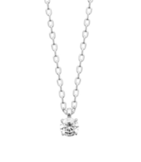 COLLIER Femme ARGENT RHODIE OXYDE 4 GRIFFES