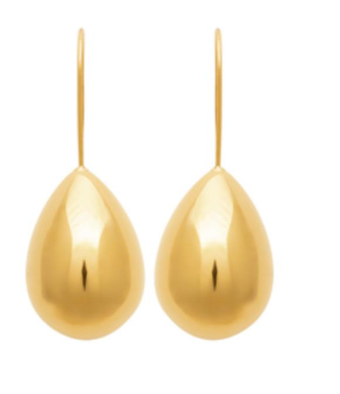 BOUCLES D'OREILLES Dames pendantes acier doré forme goutte