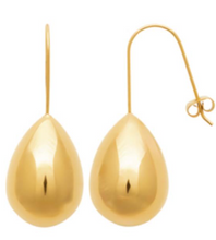 Charger l&#39;image dans la galerie, BOUCLES D&#39;OREILLES Dames pendantes acier doré forme goutte
