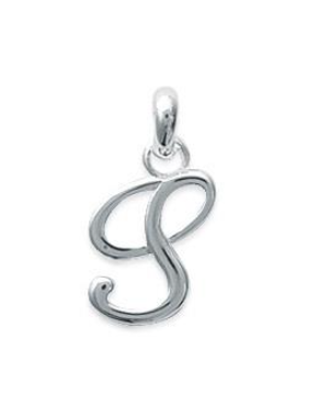 PENDENTIF ARGENT RHODIE INITAILE S