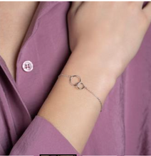 Charger l&#39;image dans la galerie, BRACELET Dame 2anneaux entrelacés ARGENT
