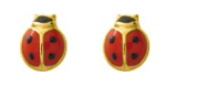 BOUCLES D'OREILLES OR Enfant coccinelle