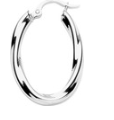 BOUCLES D'OREILLES Dame Créoles ARGENT