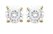 Charger l&#39;image dans la galerie, BOUCLES D&#39;OREILLES Dame solitaire PLAQUE OR
