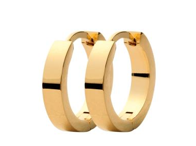 BOUCLES D'OREILLES Homme ou mixte créoles PLAQUE OR