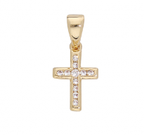 PENDENTIF Dame Croix PLAQUE OR