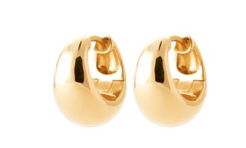 BOUCLES D'OREILLES Dame créoles bombées PLAQUE OR