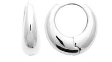 Charger l&#39;image dans la galerie, BOUCLES D&#39;OREILLES Dame créoles bombées ARGENT

