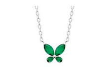 Charger l&#39;image dans la galerie, COLLIER Dame papillon vert ARGENT
