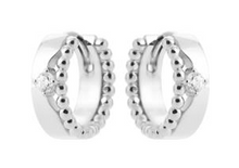 Charger l&#39;image dans la galerie, BOUCLES D OREILLES Créoles ARGENT RHODIE
