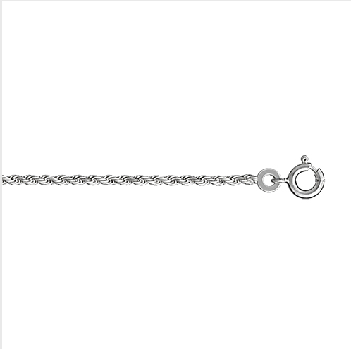 COLLIER Unisexe  MAILLE CORDE ARGENT RHODIE 925/1000°