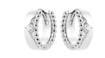 BOUCLES D'OREILLES Dame créoles empierrées ARGENT