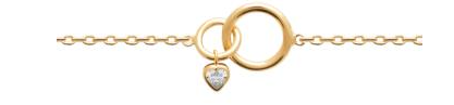 BRACELET Dame coeur et strass PLAQUE OR