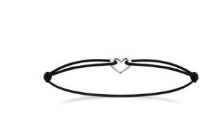 BRACELET Dame cordon réglable motif coeur ARGENT