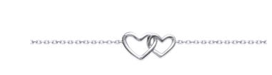 BRACELET Dame doubles coeurs entrelacés ARGENT