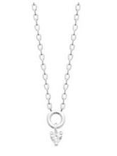 Charger l&#39;image dans la galerie, COLLIER Dame empierré cercle + coeur ARGENT
