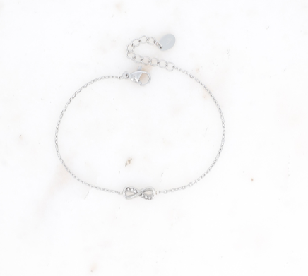 BRACELET Dame ACIER  MOTIF INFINI ET  OXYDES