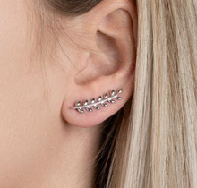 Charger l&#39;image dans la galerie, BOUCLES D&#39;OREILLES Femme ARGENT 925/1000° FEUILLE CONTOUR
