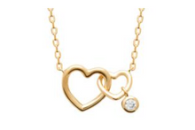 Charger l&#39;image dans la galerie, COLLIER Dame coeurs et oxyde  PLAQUE OR
