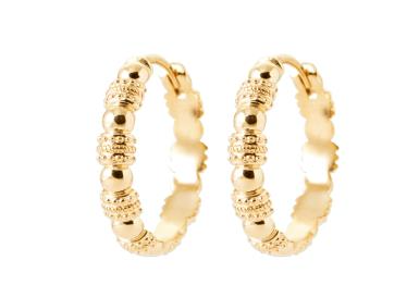 BOUCLES D'OREILLES Dame Créoles Balinaises 18 mm PLAQUE OR
