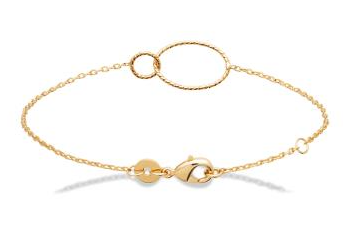 BRACELET Femme PLAQUE OR DEUX ANNEAUX