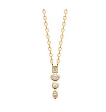 Charger l&#39;image dans la galerie, COLLIER Femme PLAQUE OR OXYDES BLANCS
