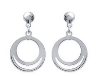 Charger l&#39;image dans la galerie, BOUCLES D&#39;OREILLES Dame pendantes cercles ARGENT

