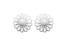 Charger l&#39;image dans la galerie, BOUCLES D&#39;OREILLES Dame puce &quot;fleur&quot; ARGENT
